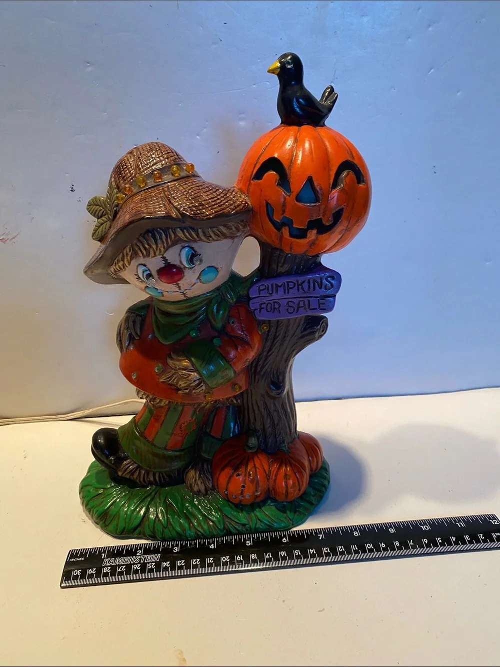 Vintage 1980s Hand-Painted Ceramic Halloween Figurine